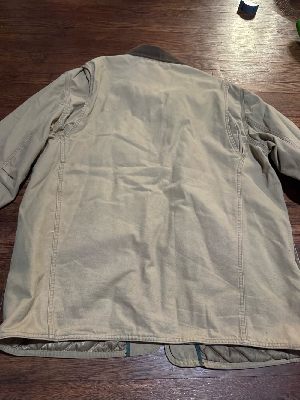 Vintage Orvis Khaki Field Jacket with Dark Brown Corduroy Collar SEE DETAILS - Picture 10 of 10